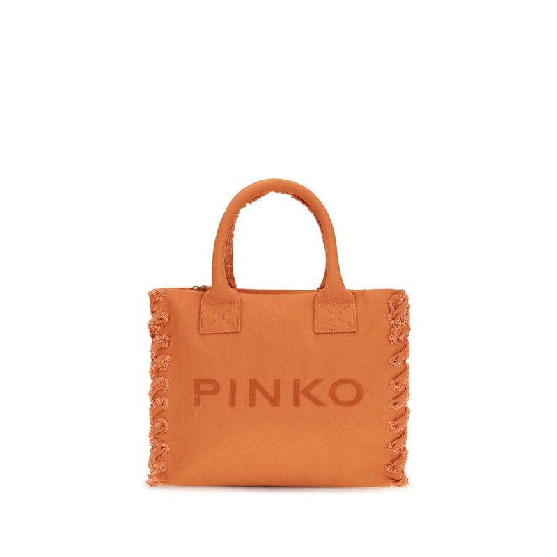 Pinko Orange Cotton Shoulder Women's Bag